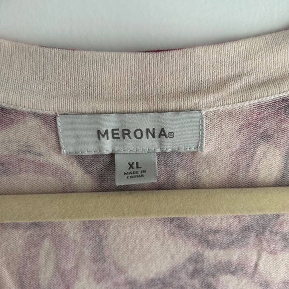 Target Merona Red Patterned Cardigan Sweater Size XL Long Sleeve V Neck - Picture 3 of 5